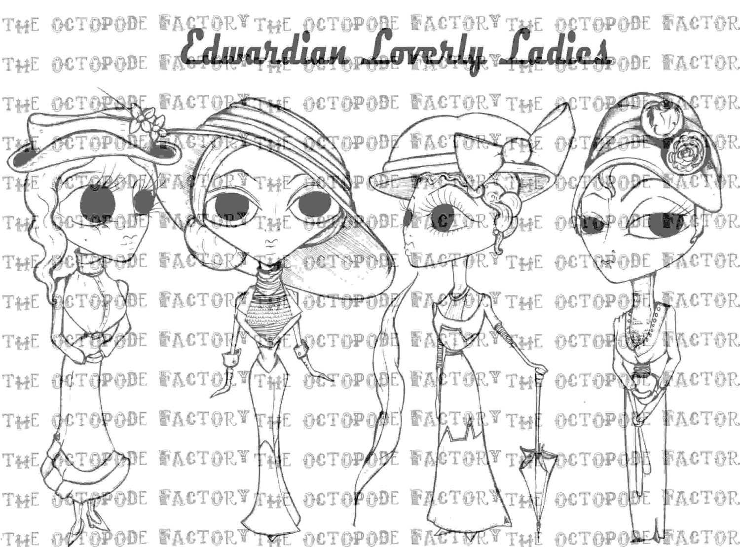 Set of 4 Edwardian Ladies
