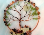 Copper Tree of Life with Moon, Bear and Canoe Suncatcher Ornament