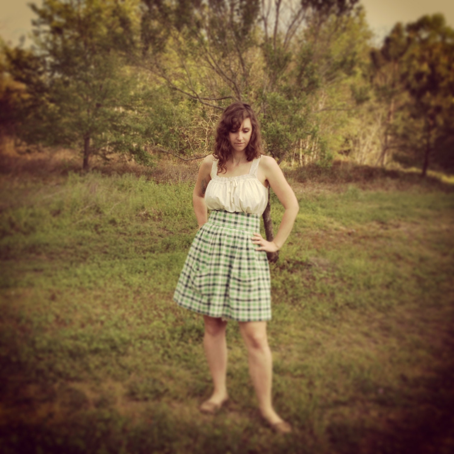 Edwardian inspired organic cotton nightgown/ underdress with crocheted lace detailin- custom made to measure