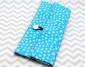 Double Pointed Knitting Needle Organizer Or Pencil Crayon Organizer - Blue, Black and Yellow Fabric