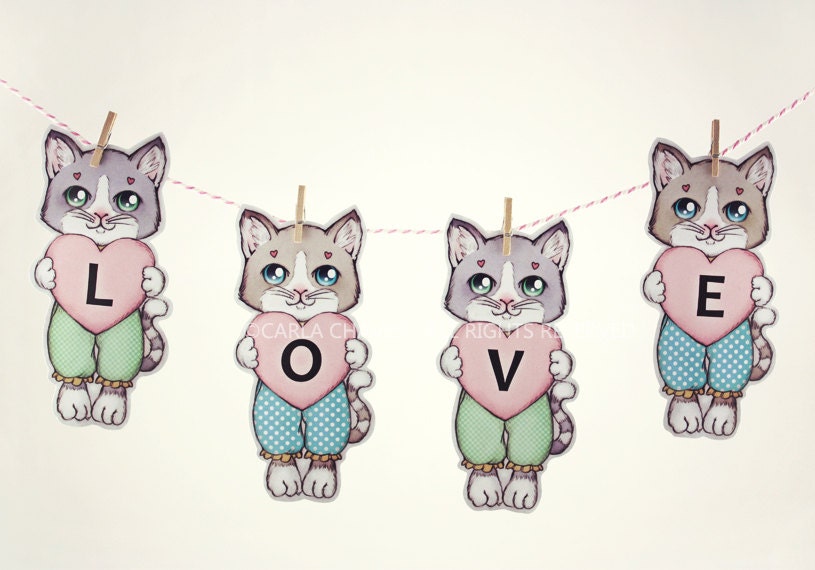 Happy Garland - kittens