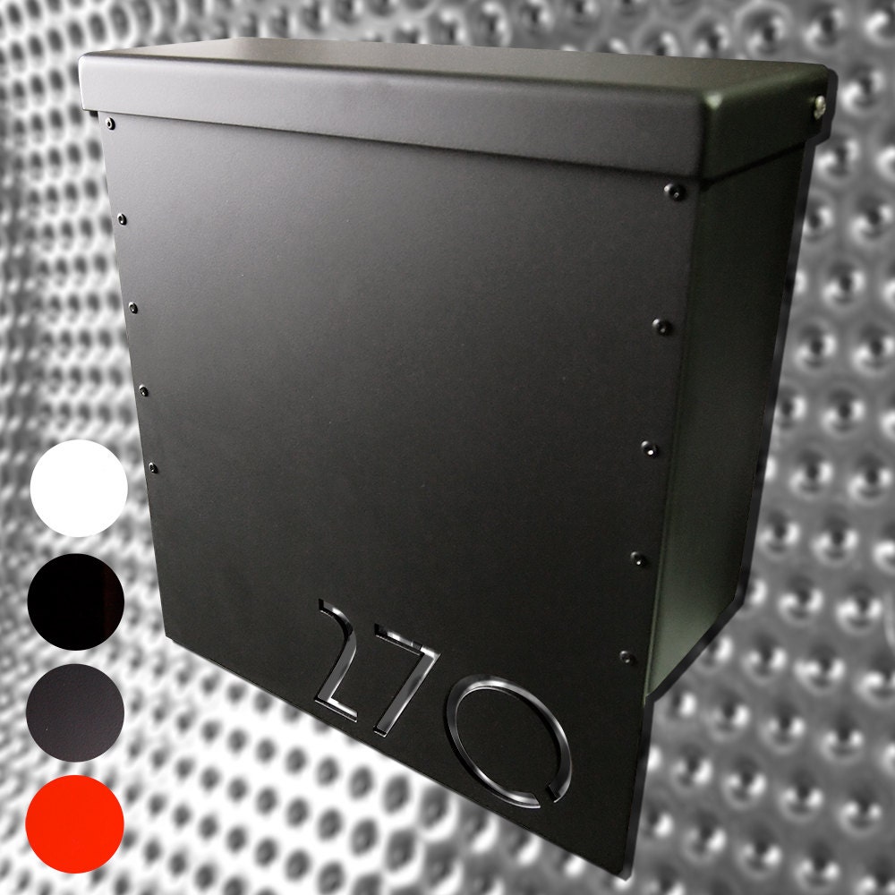 Custom House Number Mailbox No. 1310 Drop Front in Powder Coated Aluminum