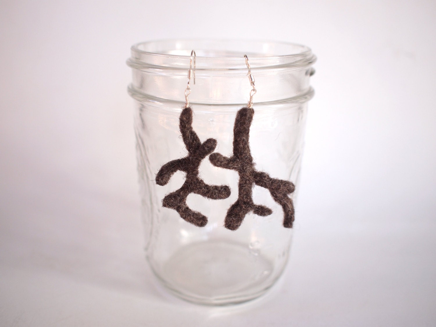Delicate Branches - Merino Felt Sculptural Mini-Branches - Gypsy Earrings