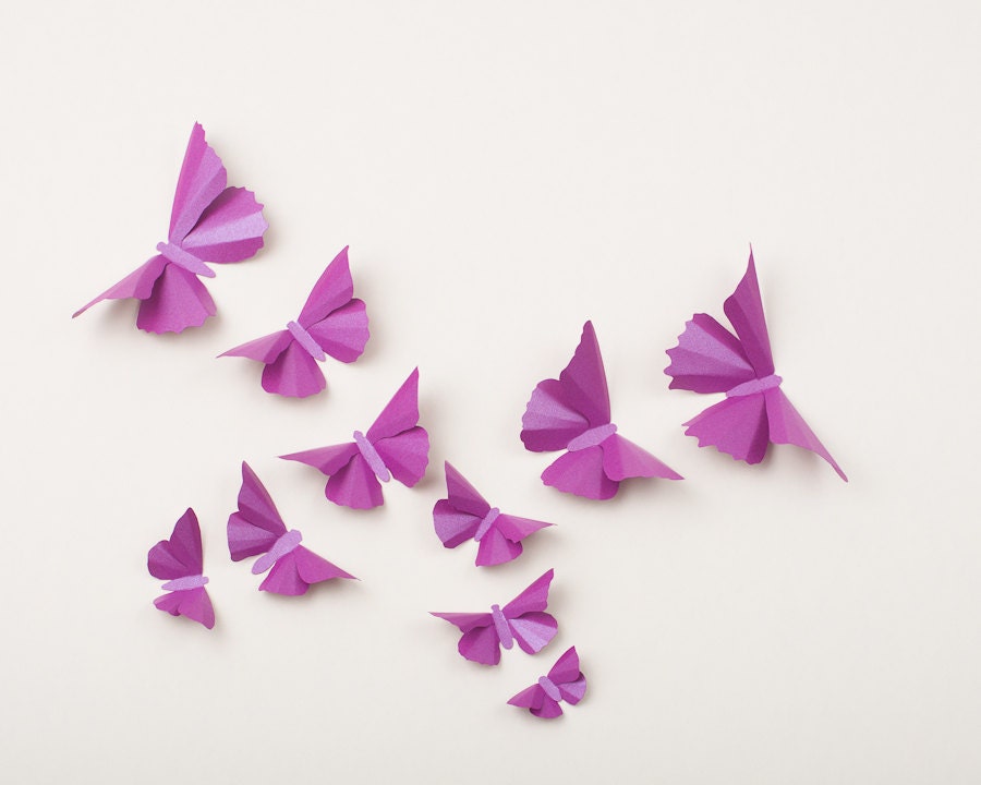 3D Wall Butterflies: Orchid Purple Metallic Butterfly Silhouettes for Girls Room, Nursery, and Home Art Decor - hipandclavicle 3D Wall Butterflies: Orchid Purple Metallic Butterfly Silhouettes for Girls Room, Nursery, and Home Art Decor - hipandclavicle