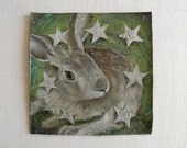 Shine, Leveret - Original painting oil painting on handmade canvas