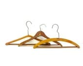 Set of Three Vintage Wood Hangers - Art or Linen Display