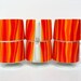 holt howard cups / mugs set of 6 mod red zebra stripes