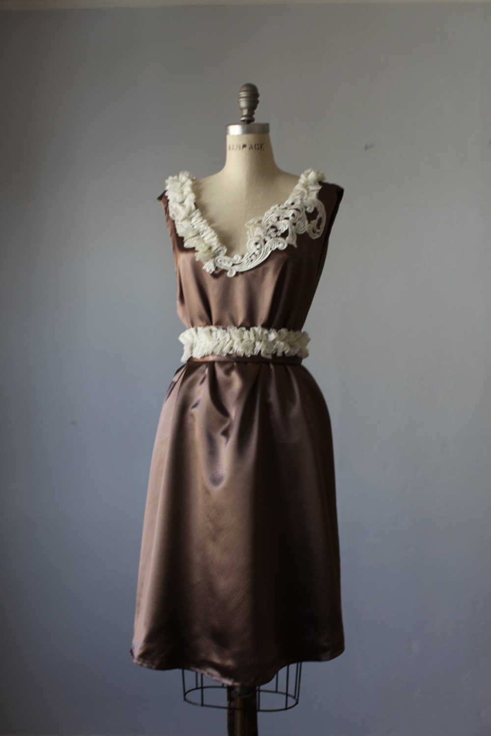 Dress /   Mocha   / A line /Romantic / Dreamy / Soft  / Sleeveless  / Delicate / Bridesmaid / party / Ready for shipping