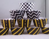 1 Dozen Race Themed Cupcake Wrappers in 3 different Cut Designs