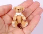 Yellow Miniature Artist Bear. 4cm / 1.5 inches