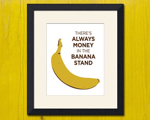 Arrested Development Inspired Art Print, Banana Stand, 8x10 inch