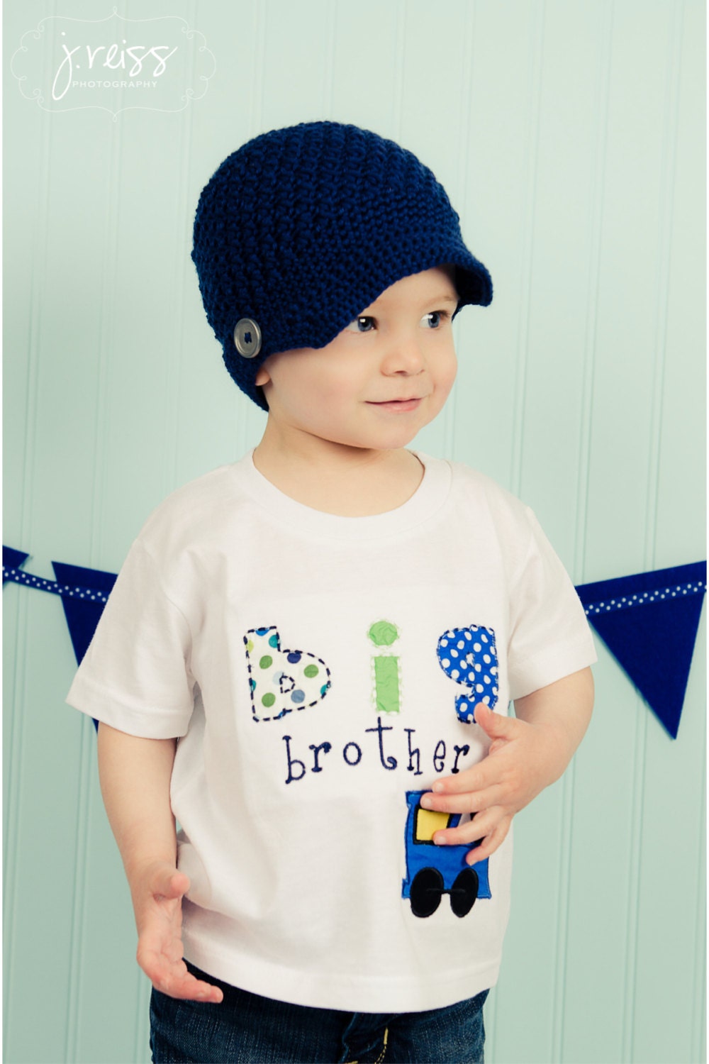Adorable Navy Blue Newsboy Hat For Toddler Boy