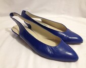 Blue Vintage Slingback Heels by Liz Claiborne Size 7.5