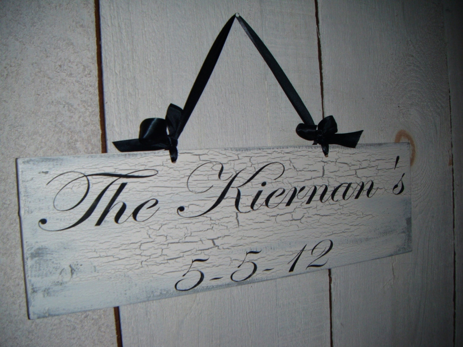 Two sided wedding sign "Here Comes the Bride" and "Your family name w date" sign for flower girl, ringbearer to carry