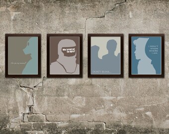 Dark Dreams // Doctor Who Nightmare Villain Silhouettes // Four 11x14 Quote Print Collection