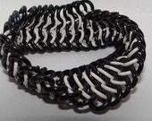 Black and White Punk stretch chain mail bracelet