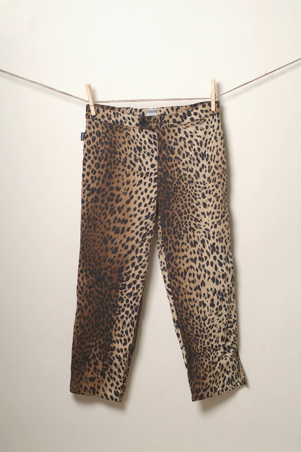 Vintage 80s Leopard Capris / MOSCHINO / size 8  / 50s Style /  Leopard Capris / Pinup