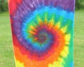 Memorial Day SALE Bath Towel Tie Dye Hippie Rainbow Stripes 28x50"