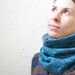 Nuno Felt Cowl Lace Scarf Versatile Neckwarmer Sky Blue Turquoise Chocolate brown Lace modern minimalist