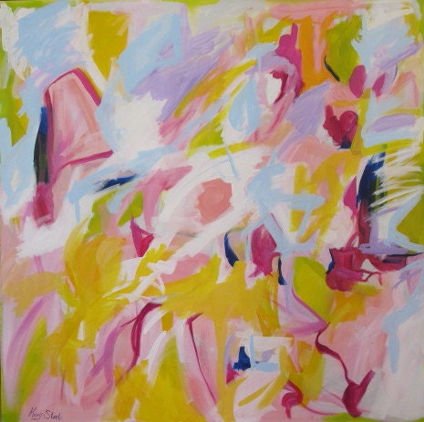 Large abstract on 48x48 canvas by Kerry Steele