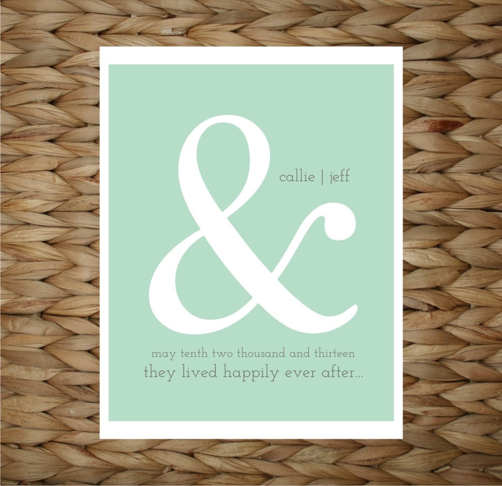 Custom Ampersand Wedding Date Important Date Print -  8x10 printed wall decor - original design by a drop of golden sun