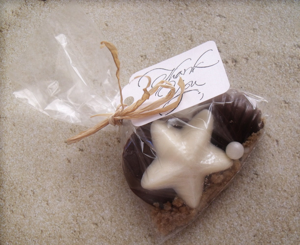 THANK YOU FAVOR Bags - White and Milk Chocolate Gifts - Beach Nautical Wedding Bridal Showers