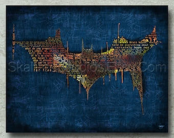 The Dark Knight Movie Poster Word Art Print - Print Only