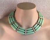 Vintage Mint Green Statement Collar Necklace