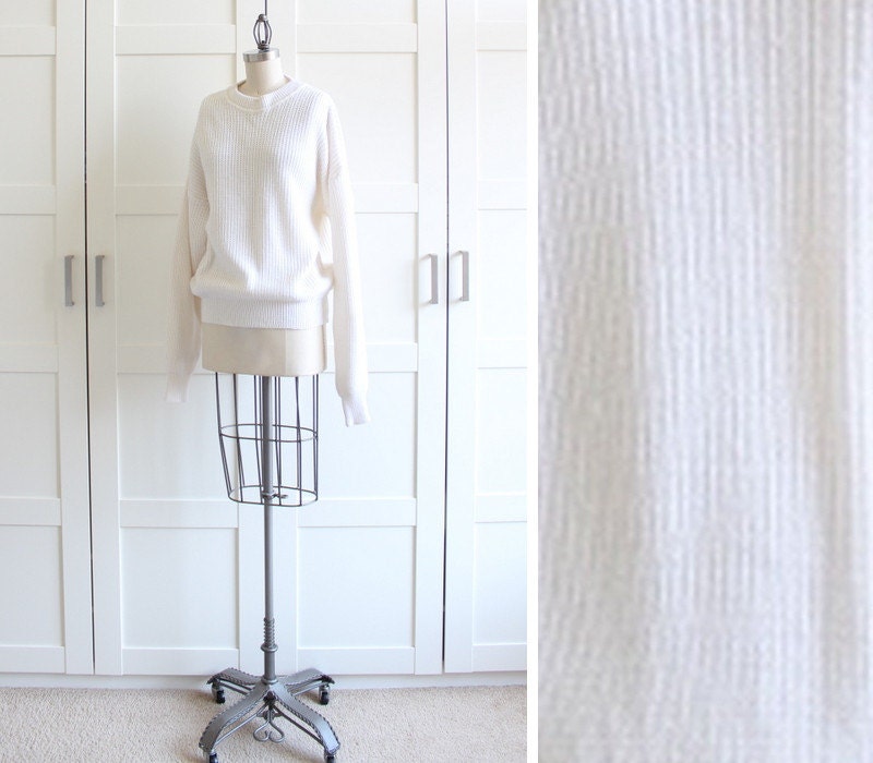 Vintage Cable Knit Sweater / Chunky Sailor Sweater / Oversized Slouchy Sweater / One Size Fits Most
