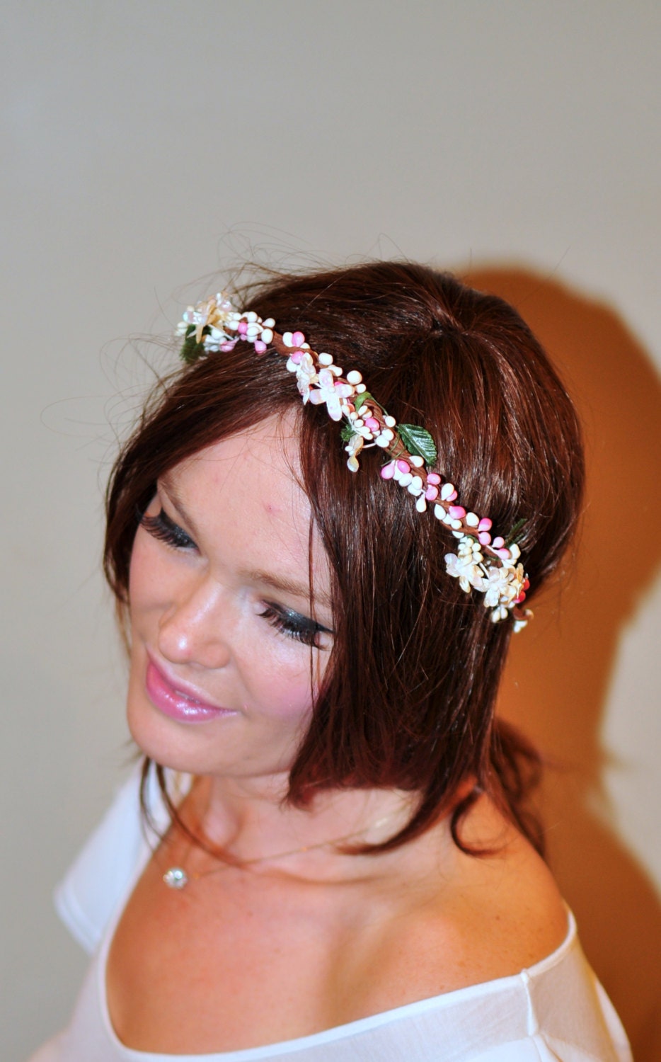 Wedding Flower Headband Bridal Hair Band Flower Crown Vintage Head wrap Romantic Girly Flower Girl Headband
