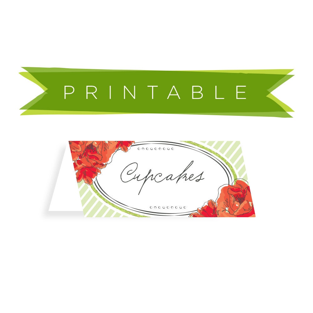 Derby Buffet Cards Printable in Red