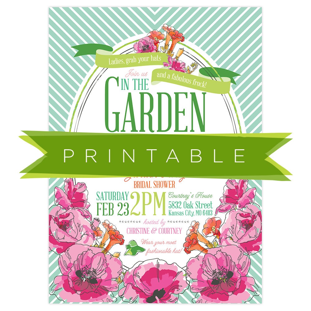 Derby Garden Party Bridal Shower Invitation Printable