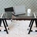 Miniature IKEA Inspired VIKA Desk for 1:12 Scale Modern Dollhouse in Black & White Acrylic
