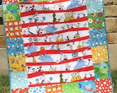 Dr Seuss Quilt Lorax Bright Baby Boy or Girl Nursery Bedding Kids Child MADE TO ORDER