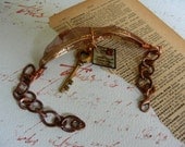 Copper and Ribbon Charm Bracelet