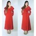 WoozWass Vintage Designer Cut Cherry Red Wool Big Collar Coat
