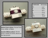 Four (4) Personalized Flask Garters: Bridesmaids Gift Set - Choose Your Colors