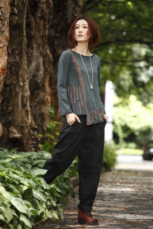 Perfect World/women/clothing/shirt/long sleeves/linen/casual/loose/handmade/custom made