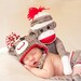 Newborn Sock Monkey Set with Colored Ties