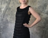1920s Black Fringe Flapper Dress