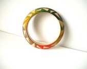 Hand Painted Geometric Wood Bangle - LaNomRahDesigns Hand Painted Geometric Wood Bangle - LaNomRahDesigns