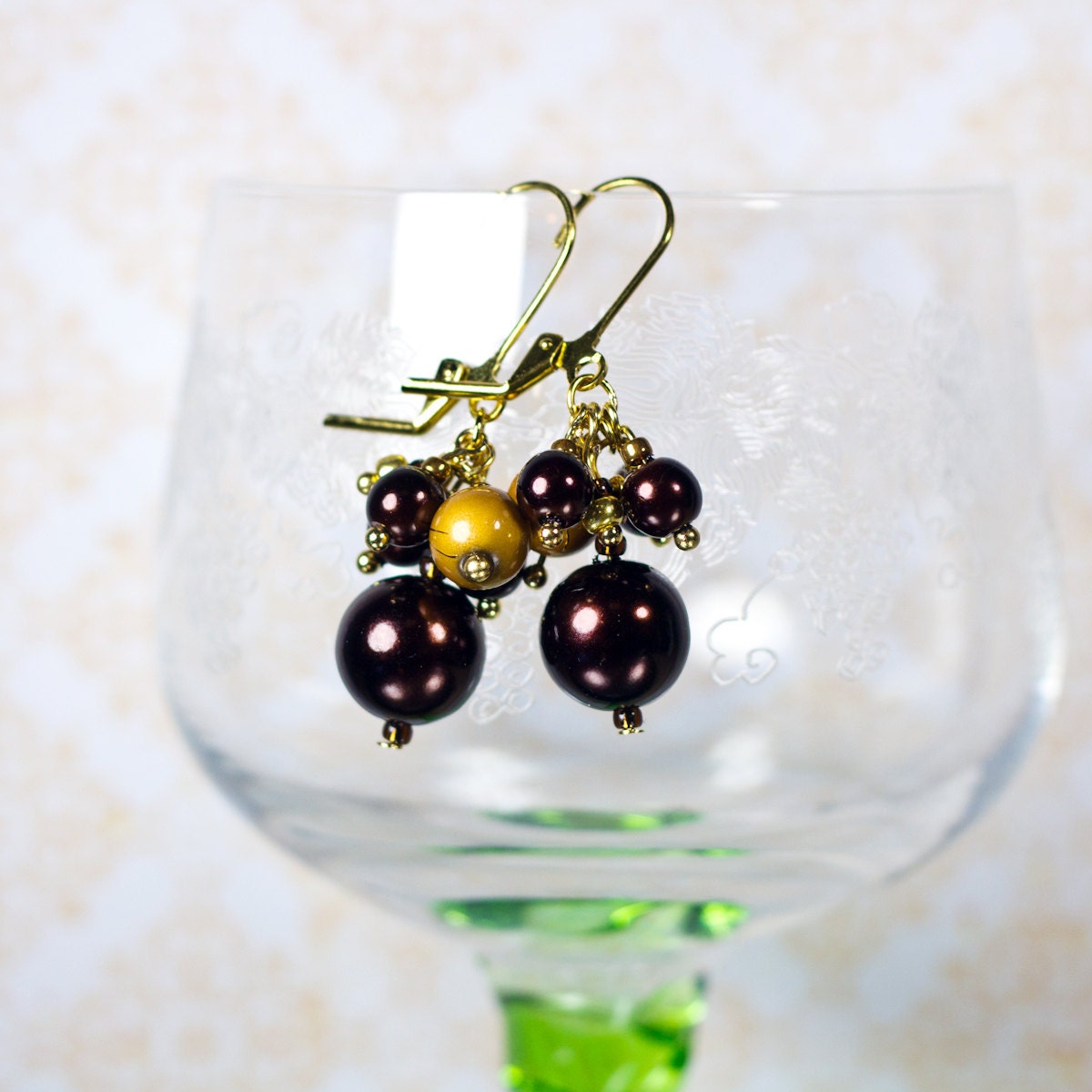 Autumn Berry Pearl Earrings