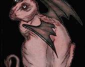 Beelzebun demon devil rabbit postcard print 5 x 7