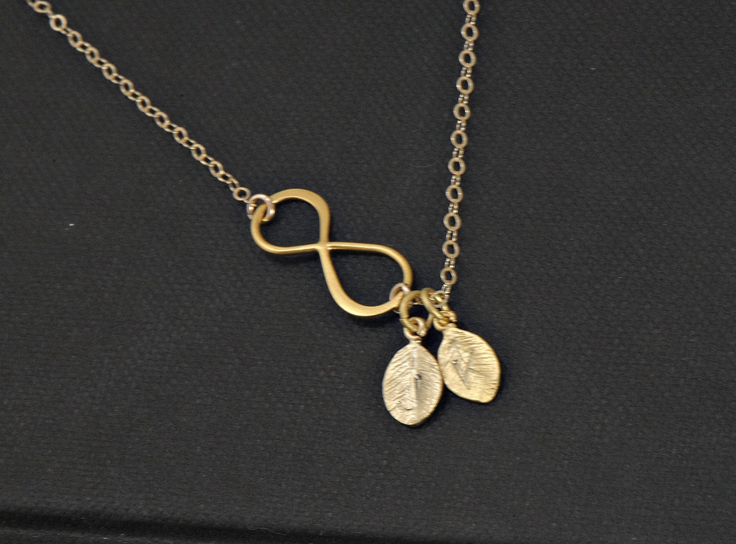 Personalized Infinity Necklace, TWO Monogram Necklace, Initial Jewelry, GOLD Necklace, Mothers Jewelry, His and Hers Necklace