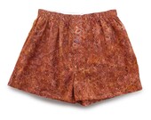 Men's LARGE Boxer Shorts, Brown Diamonds, COTTON batik (M/BR005)
