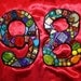 Custom Made Stained Glass / Mixed Media Mosaic House Numbers - Wild & Funky Colors and Shapes