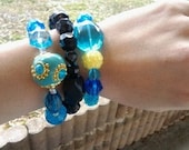 Blue and YellowGem Bracelet