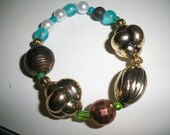Turquoise Blue, Brown, and Bronze