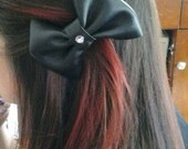 Rhinestone Black Faux Bow