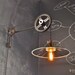 Vintage Industrial Pulley Sconce - Mirrored SHADE - Wall Mount Light - Machine Age Trouble Lamp Sconce